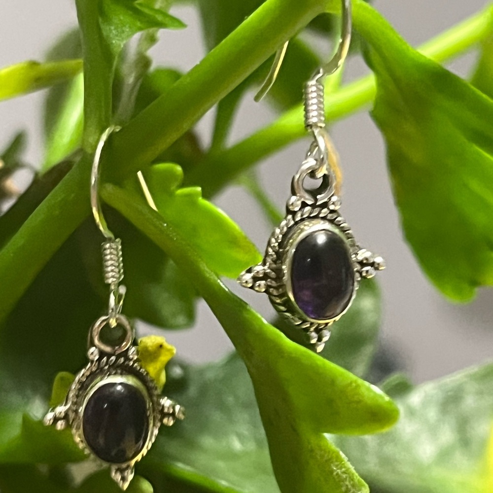 Elegant Silver and Amethyst Earrings